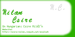 milan csire business card